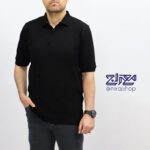 تیشرت مشکی پنبه نیم زیپ آستین کوتاه - Image 4