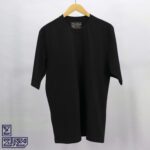 تیشرت پنبه مشکی یقه گرد آستین کوتاه