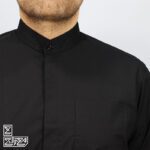 پیراهن مشکی یقه دیپلمات دکمه مخفی