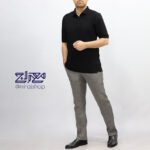 تیشرت پنبه مشکی نیم زیپ