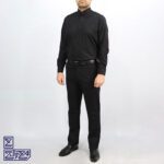 پیراهن مشکی یقه دیپلمات دکمه مخفی