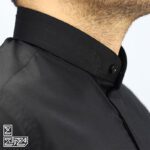 پیراهن مشکی یقه دیپلمات دکمه مخفی