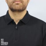 تیشرت مشکی آستین بلند نیم زیپ پنبه ای