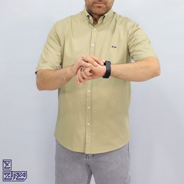 پیراهن کتان آستین کوتاه