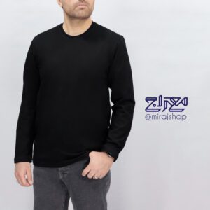 بلوز پنبه مشکی یقه گرد