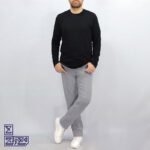 تیشرت پنبه مشکی یقه گرد لانگ