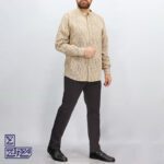 پیراهن پنبه کنفی یقه ایستاده