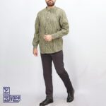 پیراهن پنبه کنفی یقه ایستاده