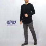 تیشرت پنبه مشکی یقه گرد لانگ