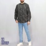 پیراهن پنبه کنفی یقه ایستاده