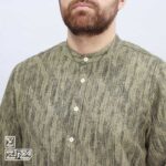 پیراهن پنبه کنفی یقه ایستاده