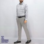 پیراهن تترون چهار خونه یقه دار