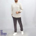 بلوز پنبه زنبوری یقه گرد نیم زیپ
