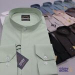 پیراهن کرپ یقه دیپلمات دکمه مخفی