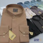 پیراهن کرپ یقه دیپلمات دکمه مخفی