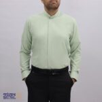 پیراهن کرپ یقه دیپلمات دکمه مخفی