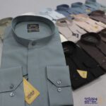 پیراهن کرپ یقه دیپلمات دکمه مخفی