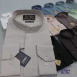 پیراهن کرپ یقه دیپلمات دکمه مخفی