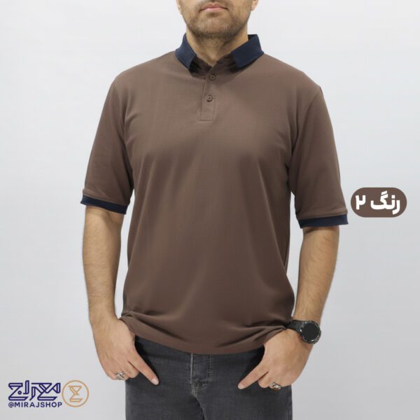 تیشرت پنبه کشی مارتن یقه سرمه ای