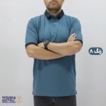 تیشرت پنبه کشی مارتن یقه سرمه ای