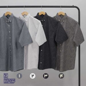 پیراهن پنبه چاپی آستین کوتاه آرمان