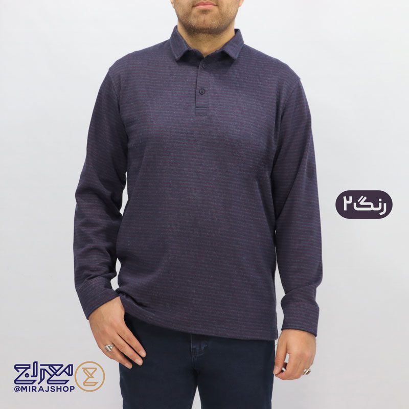 2 بلوز مردانه پنبه ژاکارد مچ پیراهنی