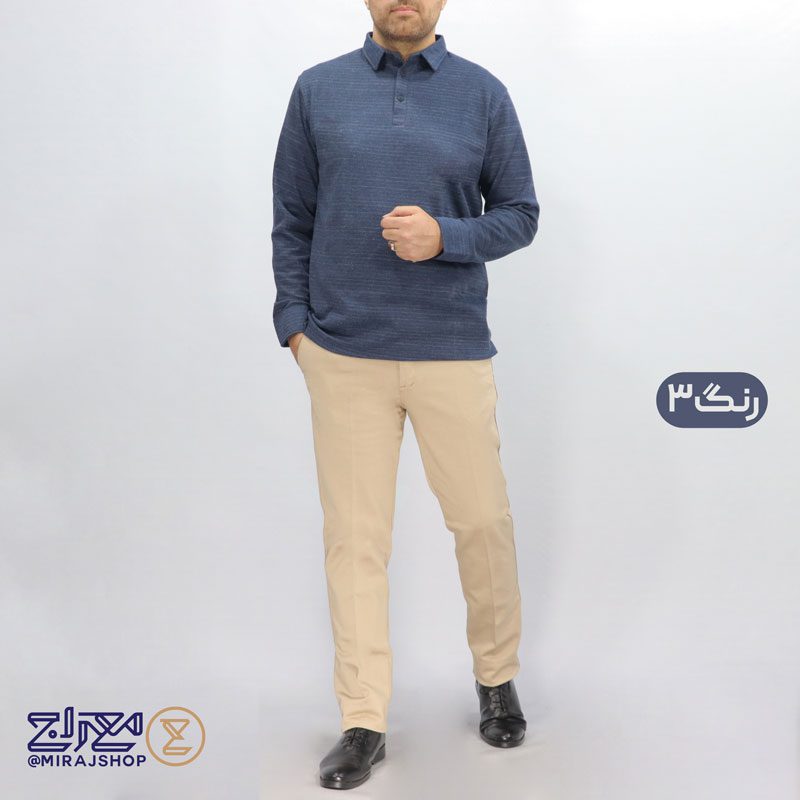 3.3 بلوز مردانه پنبه ژاکارد مچ پیراهنی