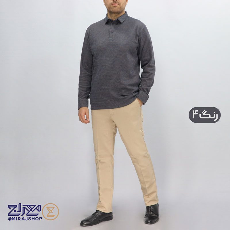 4.4 بلوز مردانه پنبه ژاکارد مچ پیراهنی