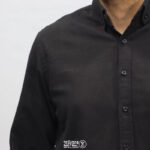 پیراهن پنبه کنفی مشکی مردانه