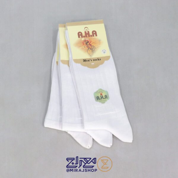 جوراب مردانه دو سیلندر نانو آنتی باکتریال ساقدار  سفید - Image 4