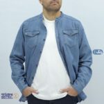 پیراهن پنبه جین یقه فرنچ مردانه