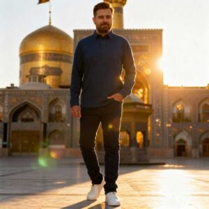 بلوز مردانه پنبه ژاکارد مچ پیراهنی