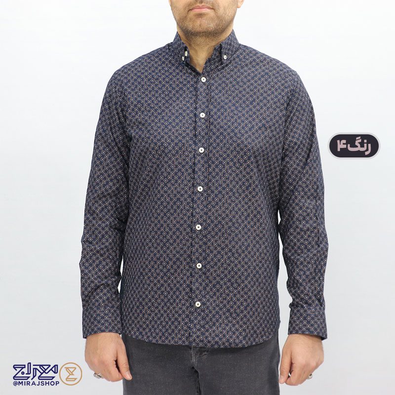 01-4-1 پیراهن مردانه پنبه چاپی مدل آرمان