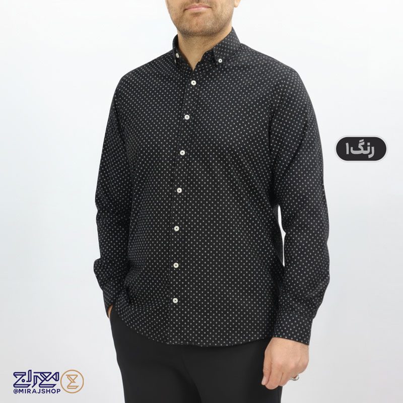 02-1-1 پیراهن مردانه پنبه چاپی مدل سورنا