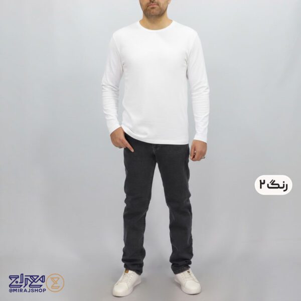 بلوز مردانه پنبه فانریپ یقه گرد