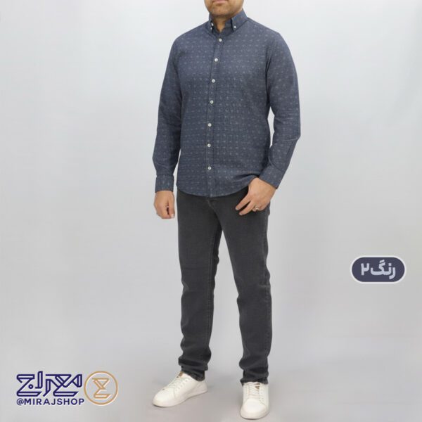 پیراهن مردانه پنبه چاپی مدل دامون
