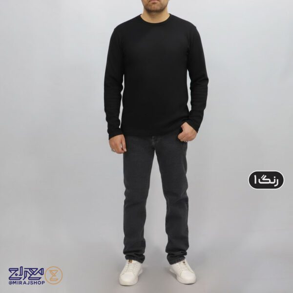 بلوز مردانه پنبه فانریپ یقه گرد