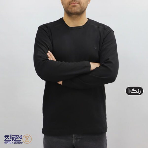 بلوز مردانه پنبه فانریپ یقه گرد