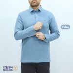 بلوز مردانه پنبه سلانیک یقه دار