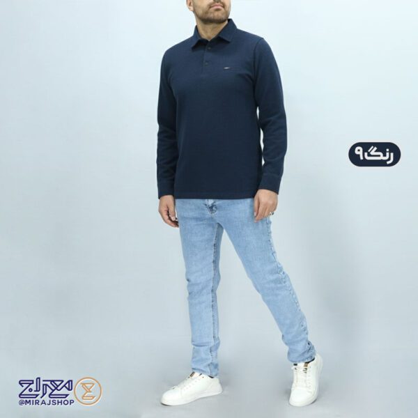 بلوز مردانه پنبه سلانیک یقه دار