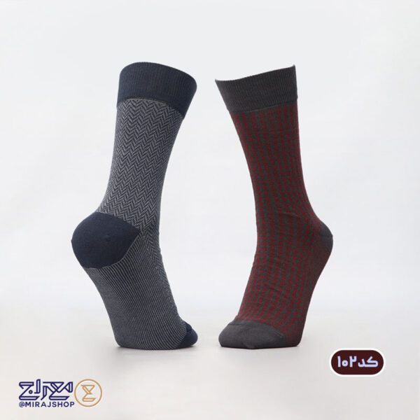 جوراب مردانه پنبه ای ژاکارد دو فیس