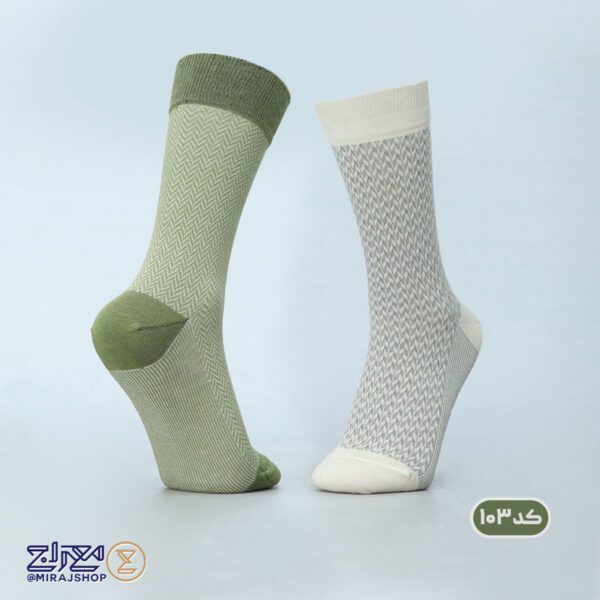 جوراب مردانه پنبه ای ژاکارد دو فیس