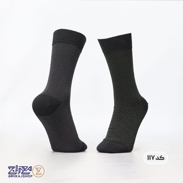 جوراب مردانه پنبه ای ژاکارد دو فیس