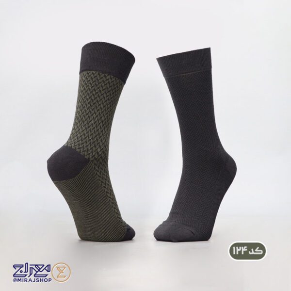 جوراب مردانه پنبه ای ژاکارد دو فیس