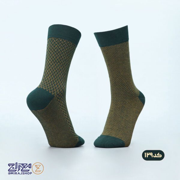 جوراب مردانه پنبه ای ژاکارد دو فیس