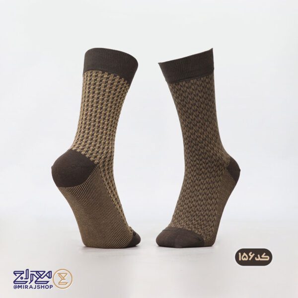 جوراب مردانه پنبه ای ژاکارد دو فیس