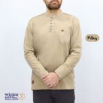 بلوز مردانه پنبه ای یقه فرنج دکمه بندی