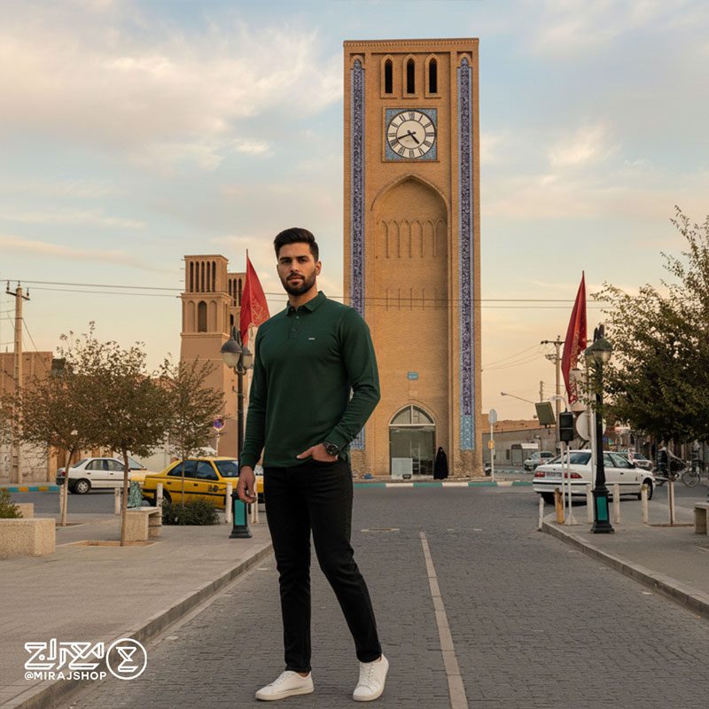 2222 بلوز مردانه پنبه سلانیک یقه دار