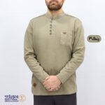 بلوز مردانه پنبه ای یقه فرنج دکمه بندی