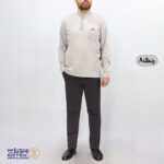 بلوز مردانه پنبه ای یقه فرنج دکمه بندی